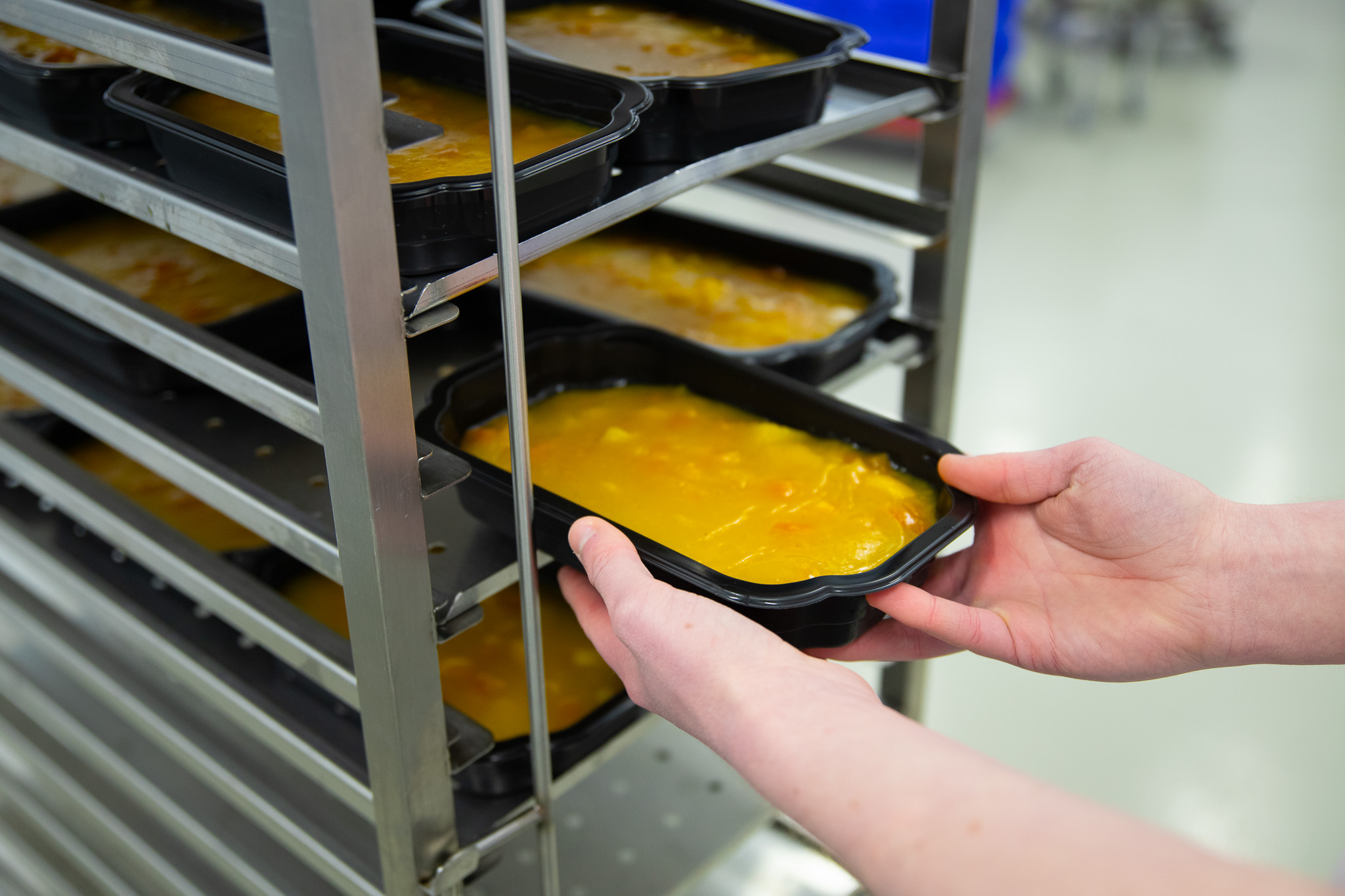 En person som holder en bolle med mat