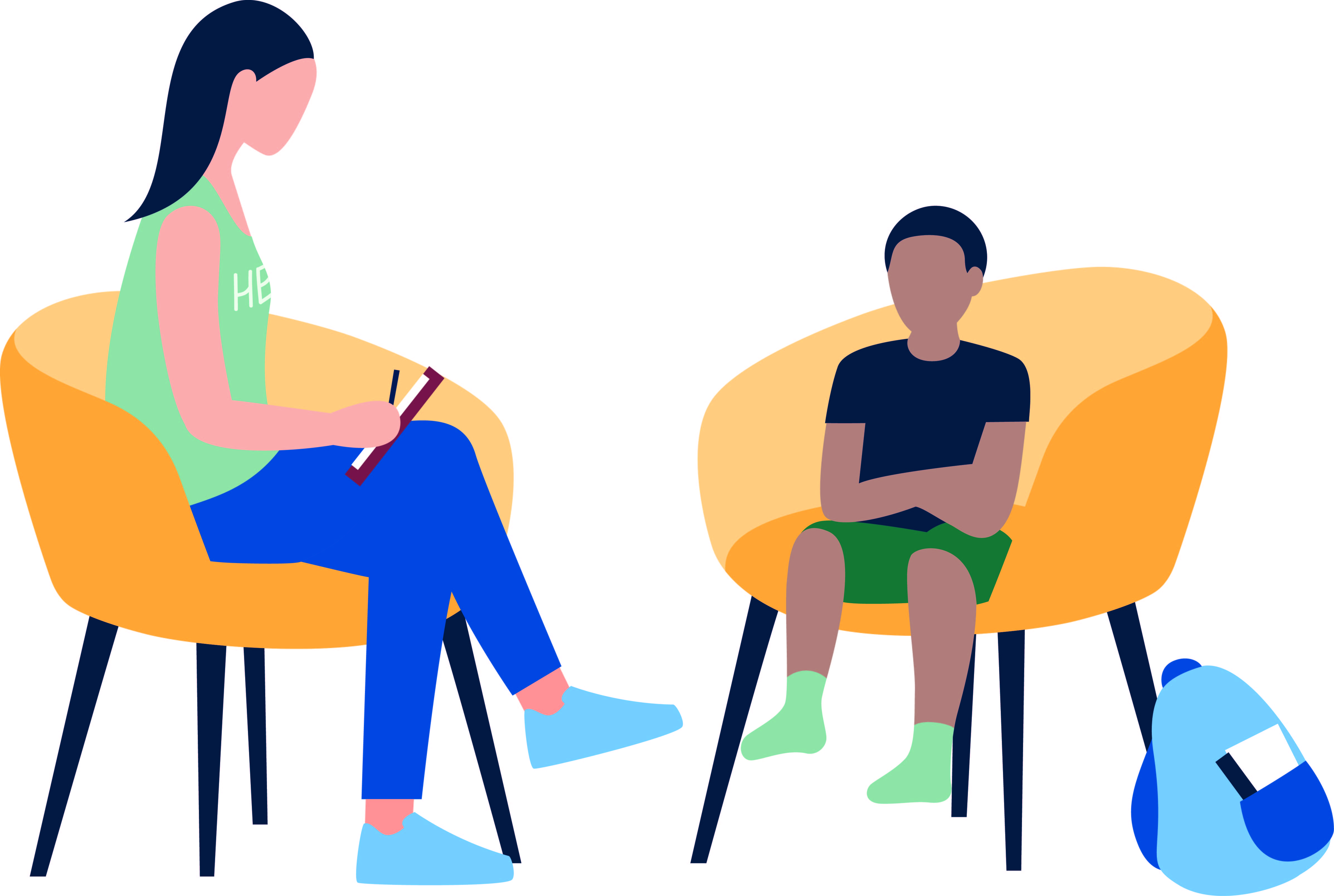 En person som sitter på en stol