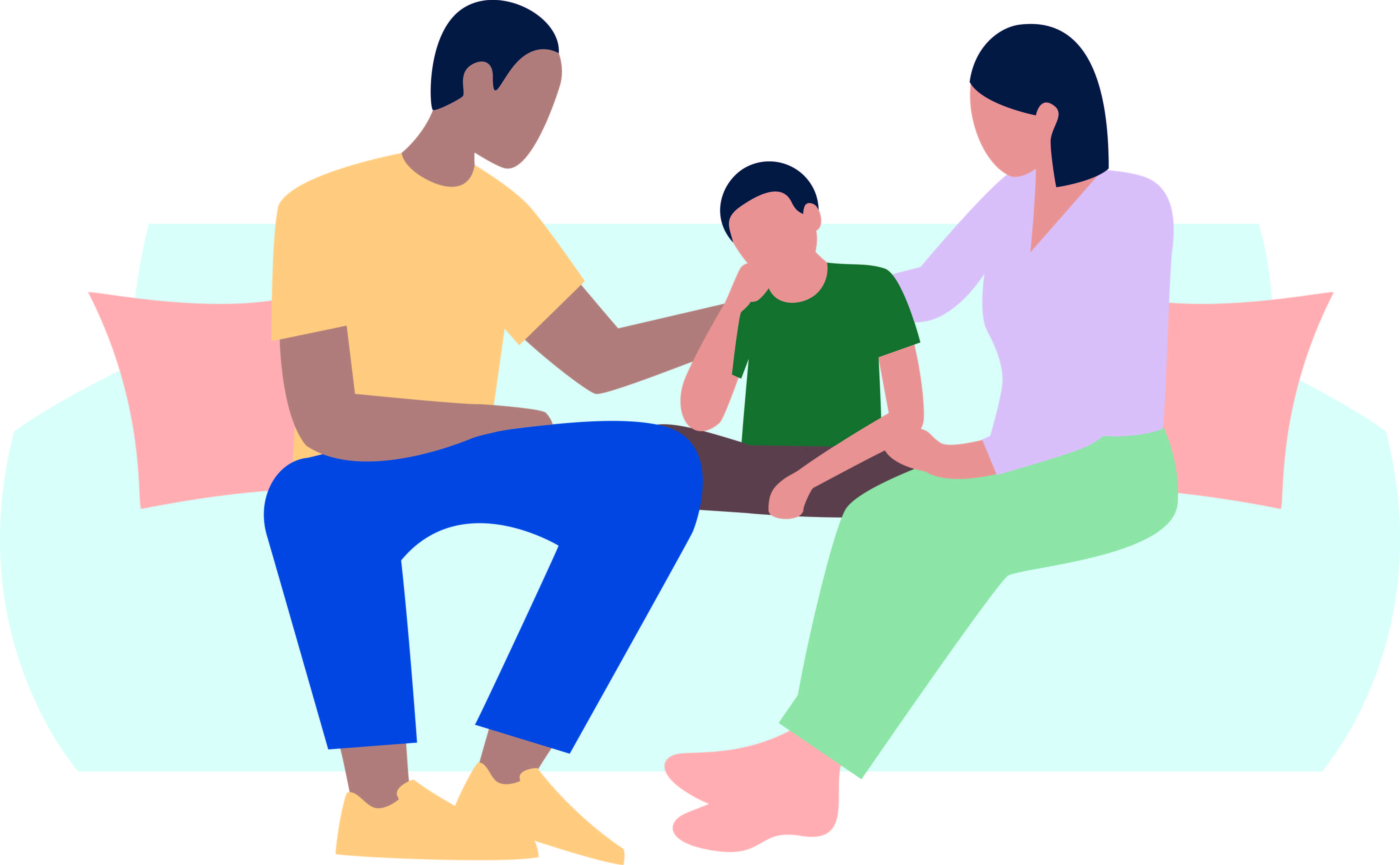familie i en sofa