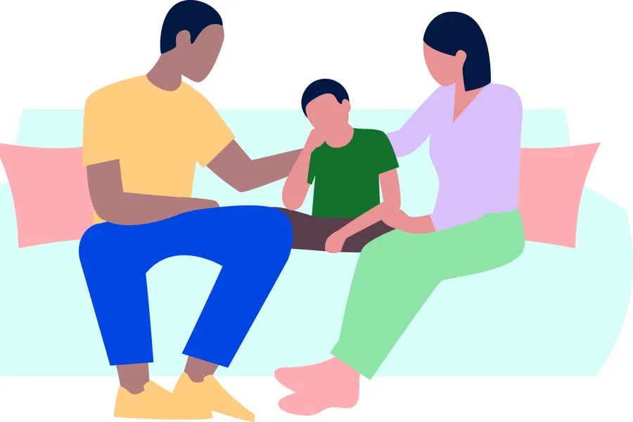 familie i en sofa