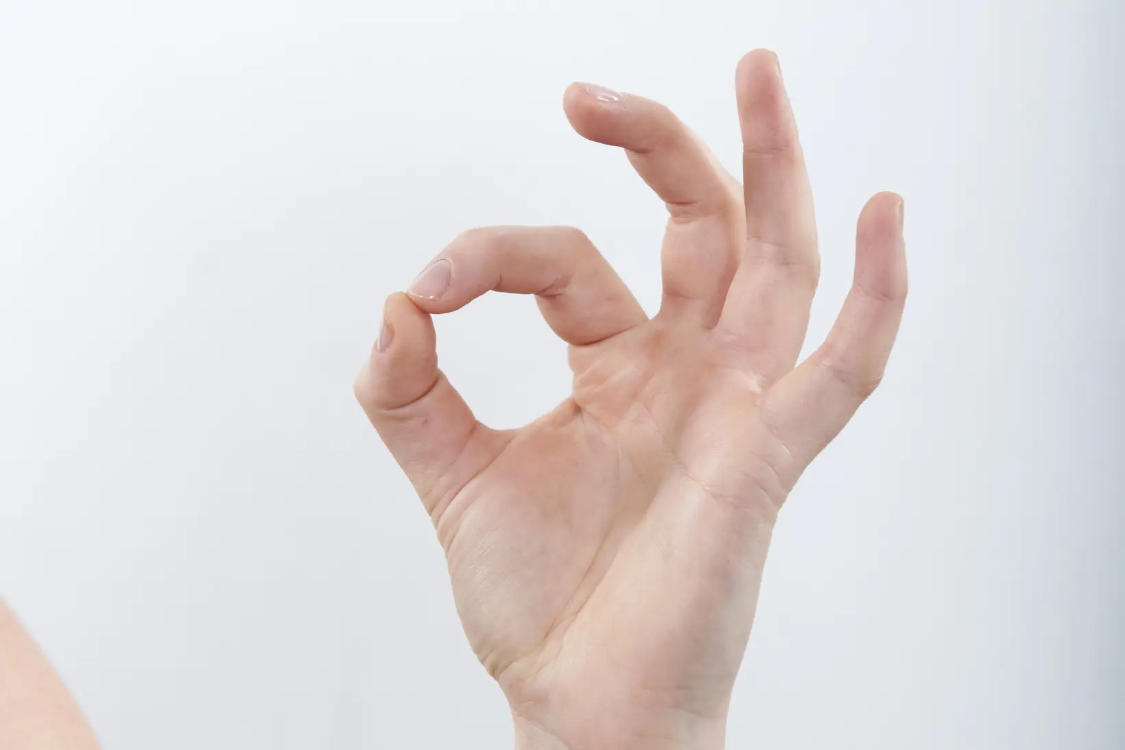 A close-up of a hand