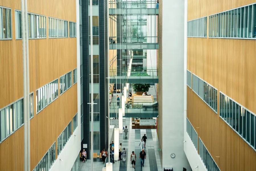 People walking in a building