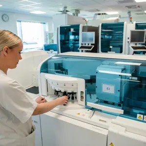 A person in a white coat