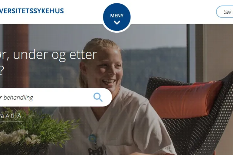 Utsnitt av forsiden på ahus.no