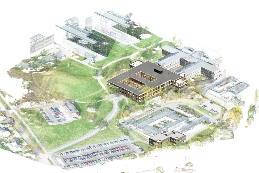 Illustrasjonsbilde av nytt psykiatribygg på Ahus Nordbyhagen.