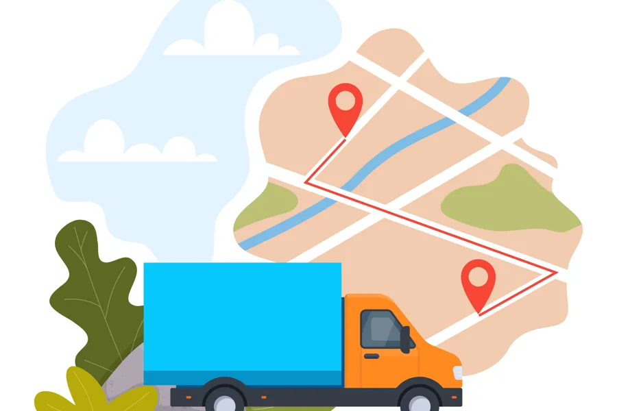 En lastebil med stor last