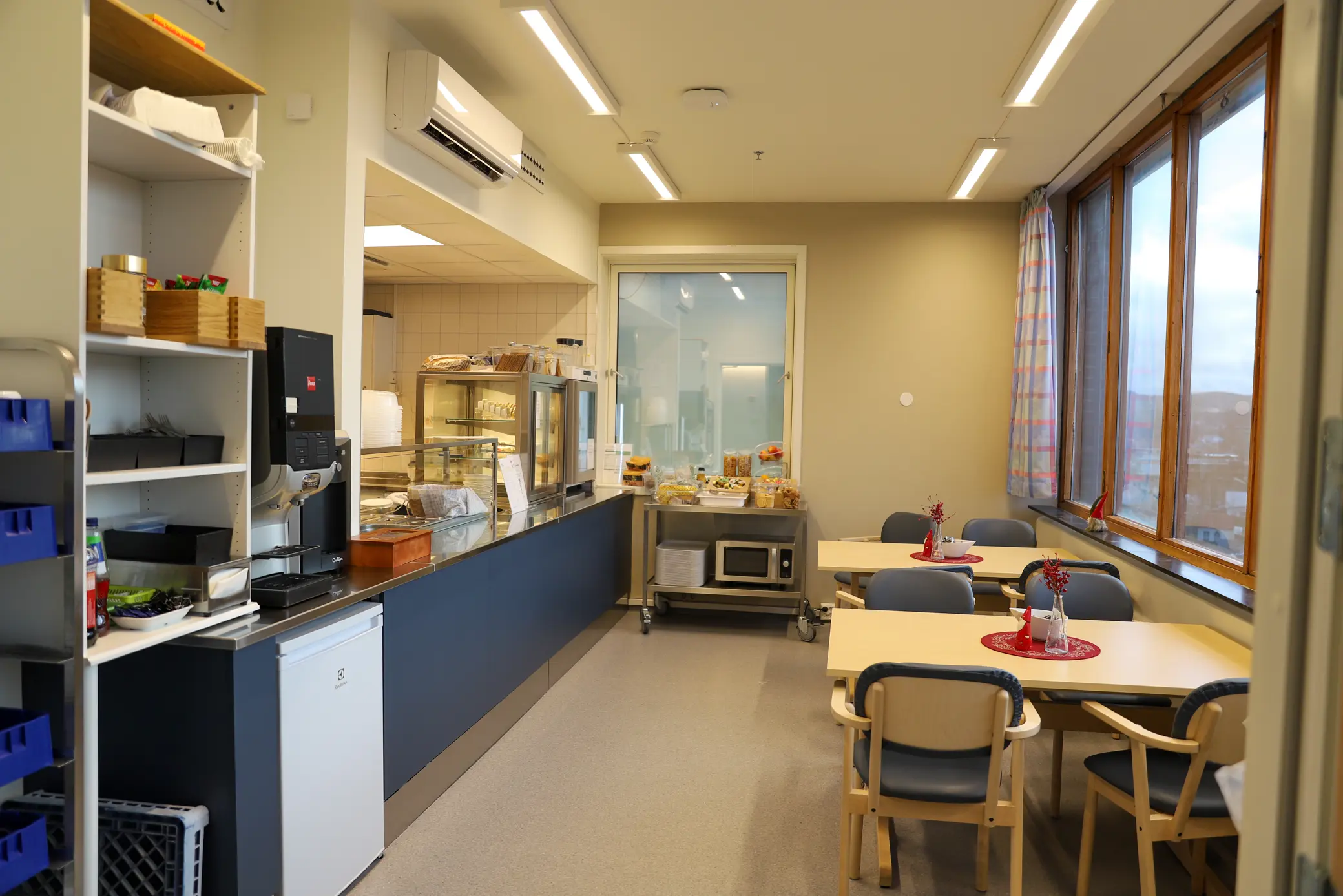 pasientkjøkken pyntet til jul