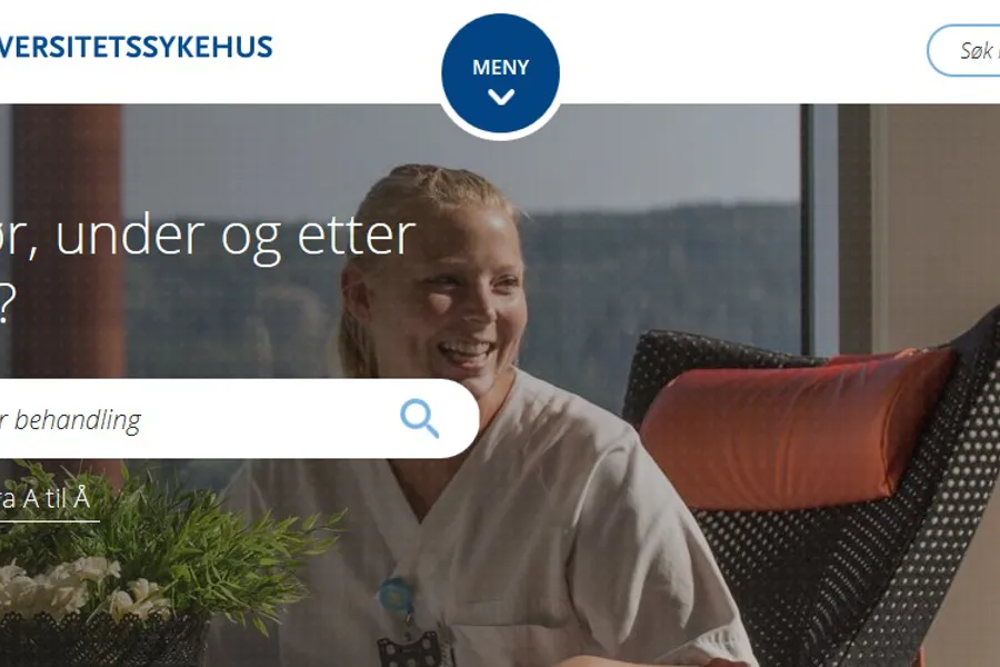 Utsnitt av forsiden på ahus.no